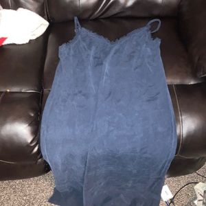 Bella dahl dorinne frayed midi slip dress in navy